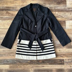 The Limited Women’s Medium Black + Cream Striped Trench Coat (TB Burberry!)